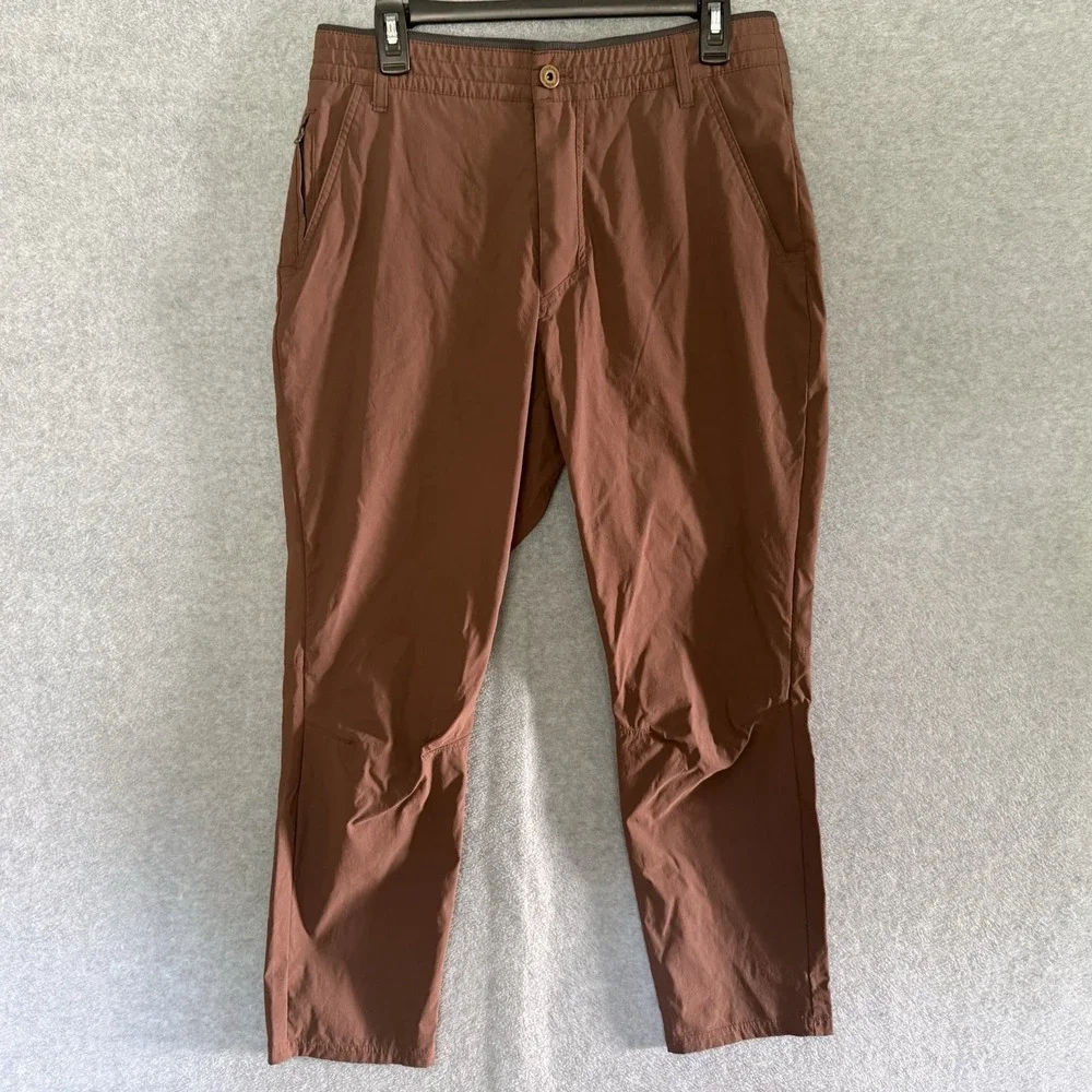 Kuhl Renegade Recon Pants Men 34x30 Red Brown Hiking Chino Nylon Spandex Stretch